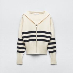 Zara Striped Knit Cardigan
